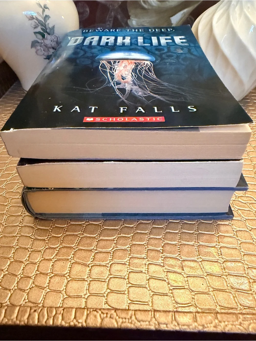 Kat Falls 3-Book Scholastic Sci-Fi Bundle – Dark Life, Inhuman & Undaunted (EUC)